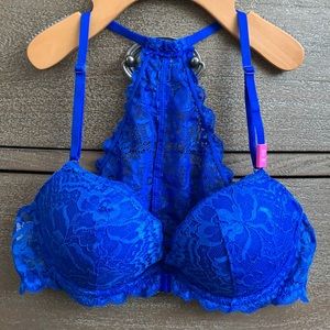 New Pink VS date racerback bra 34B blue front hook